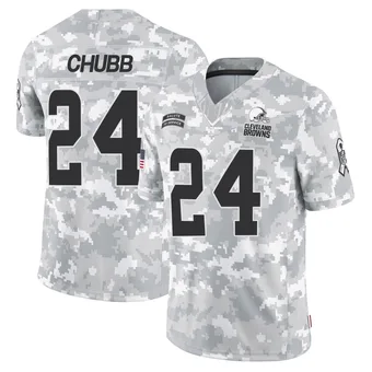 Men's Nick Chubb Arctic Camo Limited 2024 Salute to Service Football Jersey