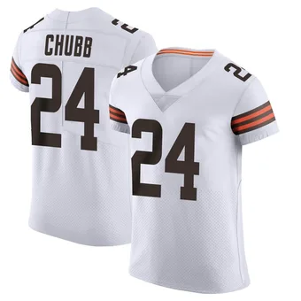 Men's Nick Chubb White Elite Vapor Football Jersey