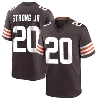 Men's Pierre Strong Jr. Brown Game Team Color Football Jersey