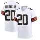 Men's Pierre Strong Jr. White Game Football Jersey