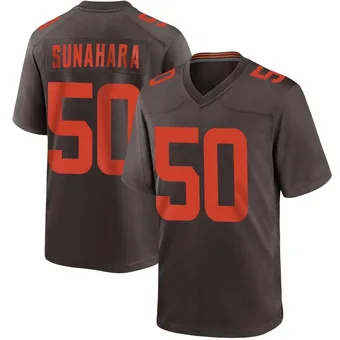 Men's Rex Sunahara Brown Game Alternate Football Jersey