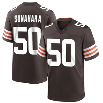 Men's Rex Sunahara Brown Game Team Color Football Jersey