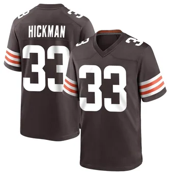 Men's Ronnie Hickman Brown Game Team Color Football Jersey