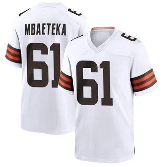 Men's Roy Mbaeteka White Game Football Jersey