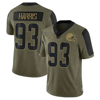 Men's Shelby Harris Olive Limited 2021 Salute To Service Football Jersey