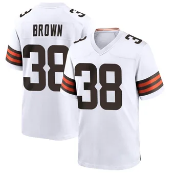 Men's Tony Brown II White Game Football Jersey