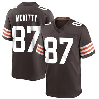 Men's Tre' McKitty Brown Game Team Color Football Jersey