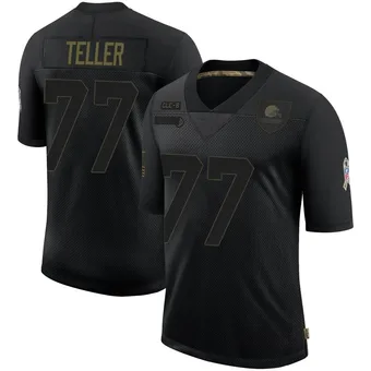 Men's Wyatt Teller Black Limited 2020 Salute To Service Football Jersey