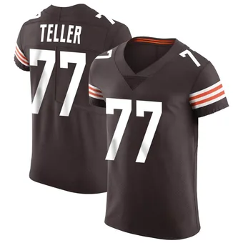 Men's Wyatt Teller Brown Elite Vapor Football Jersey