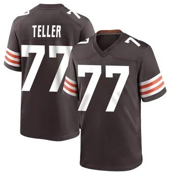 Men's Wyatt Teller Brown Game Team Color Football Jersey