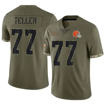 Men's Wyatt Teller Olive Limited 2022 Salute To Service Football Jersey