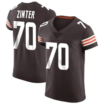 Men's Zak Zinter Brown Elite Vapor Football Jersey