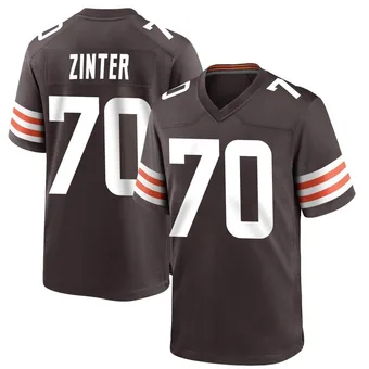 Men's Zak Zinter Brown Game Team Color Football Jersey