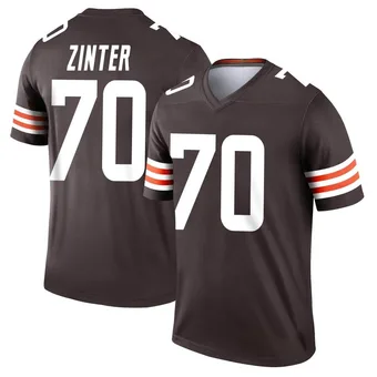 Men's Zak Zinter Brown Legend Football Jersey