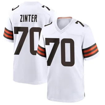 Men's Zak Zinter White Game Football Jersey