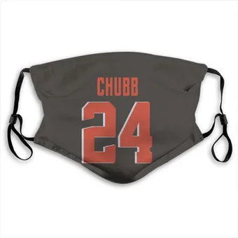 Nick Chubb Name & Number Brown Face Mask