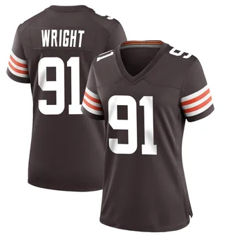 Women's Alex Wright Brown Game Team Color Football Jersey