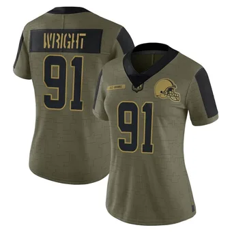 Women's Alex Wright Olive Limited 2021 Salute To Service Football Jersey