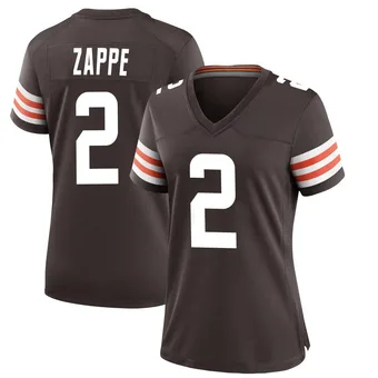 Women's Bailey Zappe Brown Game Team Color Football Jersey