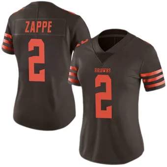 Women's Bailey Zappe Brown Limited Color Rush Football Jersey