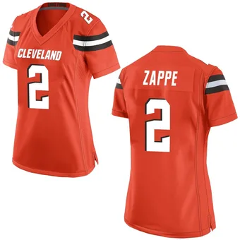 Women's Bailey Zappe Orange Game Alternate Football Jersey