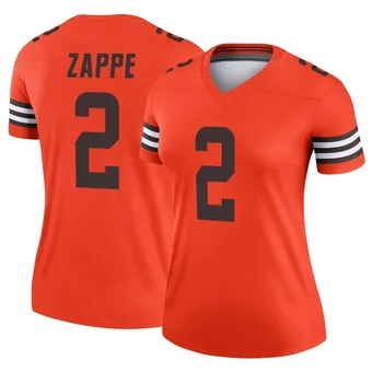 Women's Bailey Zappe Orange Legend Inverted Football Jersey