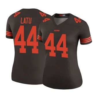 Women's Cameron Latu Brown Legend Color Rush Football Jersey