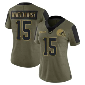 Women's Charlie Whitehurst Olive Limited 2021 Salute To Service Football Jersey