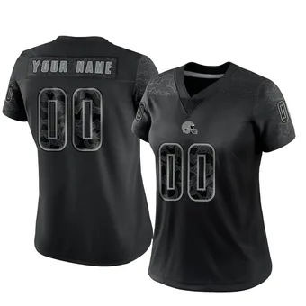 Women's Custom Black Limited Reflective Football Jersey