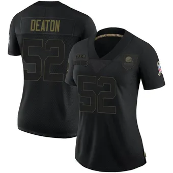 Women's Dawson Deaton Black Limited 2020 Salute To Service Football Jersey