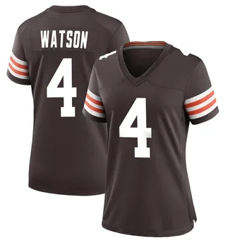 Women's Deshaun Watson Brown Game Team Color Football Jersey