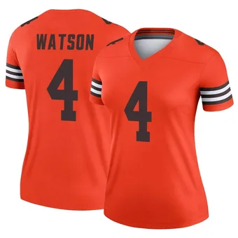 Women's Deshaun Watson Orange Legend Inverted Football Jersey