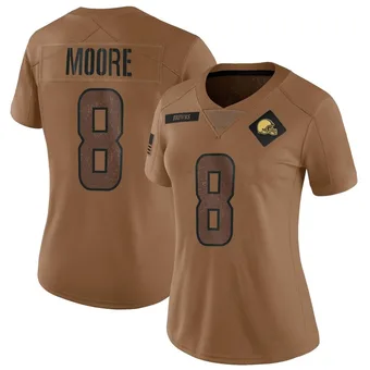 Women's Elijah Moore Brown Limited 2023 Salute To Service Football Jersey