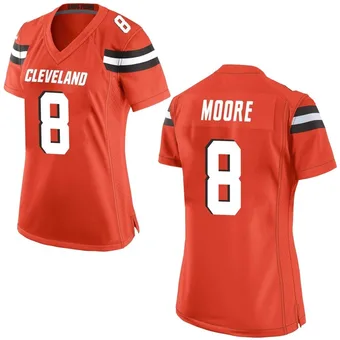 Women's Elijah Moore Orange Game Alternate Football Jersey