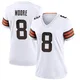 Women's Elijah Moore White Game Football Jersey