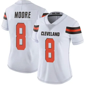 Women's Elijah Moore White Limited Vapor Untouchable Football Jersey