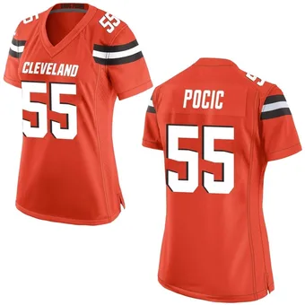 Women's Ethan Pocic Orange Game Alternate Football Jersey