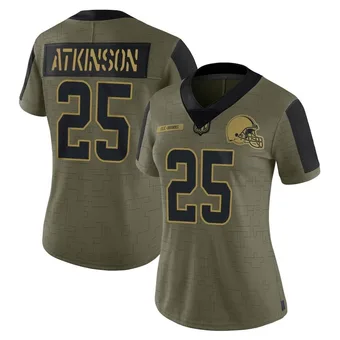 Women's George Atkinson Olive Limited 2021 Salute To Service Football Jersey