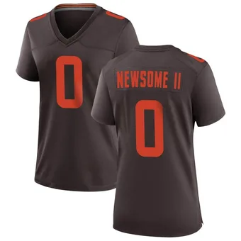 Women's Greg Newsome II Brown Game Alternate Football Jersey