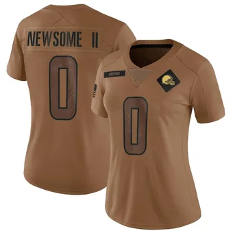 Women's Greg Newsome II Brown Limited 2023 Salute To Service Football Jersey