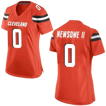 Women's Greg Newsome II Orange Game Alternate Football Jersey