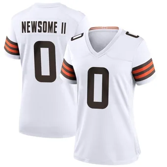 Women's Greg Newsome II White Game Football Jersey