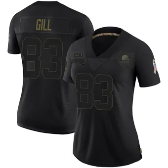 Women's Jaelen Gill Black Limited 2020 Salute To Service Football Jersey