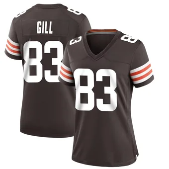 Women's Jaelen Gill Brown Game Team Color Football Jersey