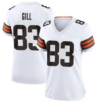 Women's Jaelen Gill White Game Football Jersey