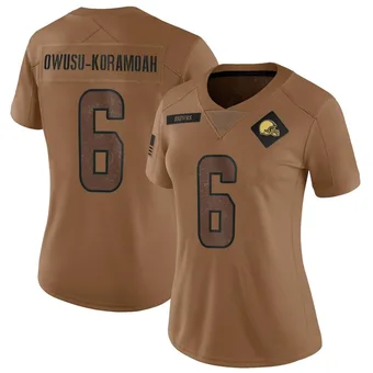 Women's Jeremiah Owusu-Koramoah Brown Limited 2023 Salute To Service Football Jersey