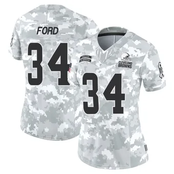 Women's Jerome Ford Arctic Camo Limited 2024 Salute to Service Football Jersey