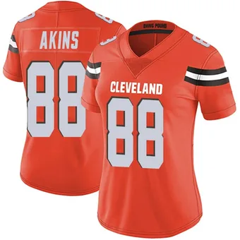 Women's Jordan Akins Orange Limited Alternate Vapor Untouchable Football Jersey