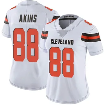 Women's Jordan Akins White Limited Vapor Untouchable Football Jersey