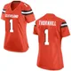 Women's Juan Thornhill Orange Game Alternate Football Jersey